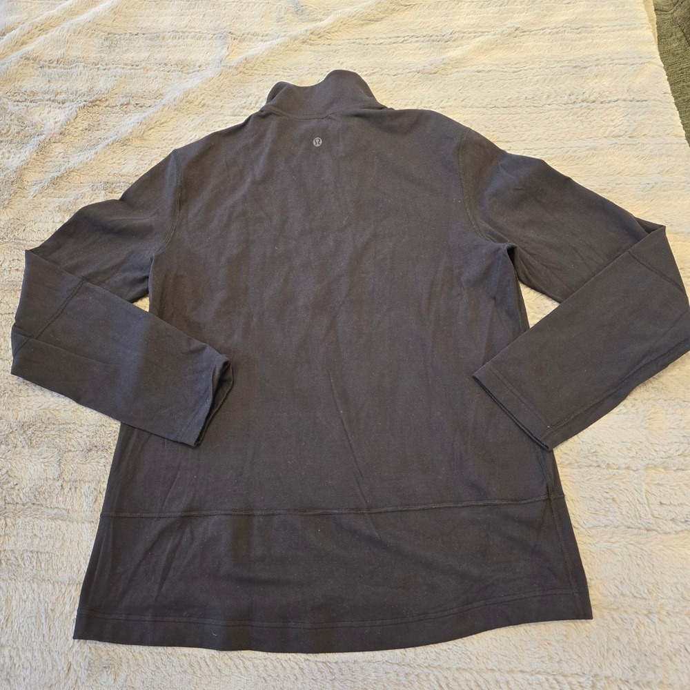 Lululemon Mens Quarter Zip Pullover Long Sleeve Shirt Black Mock Neck Medium‎ - Picture 3 of 5